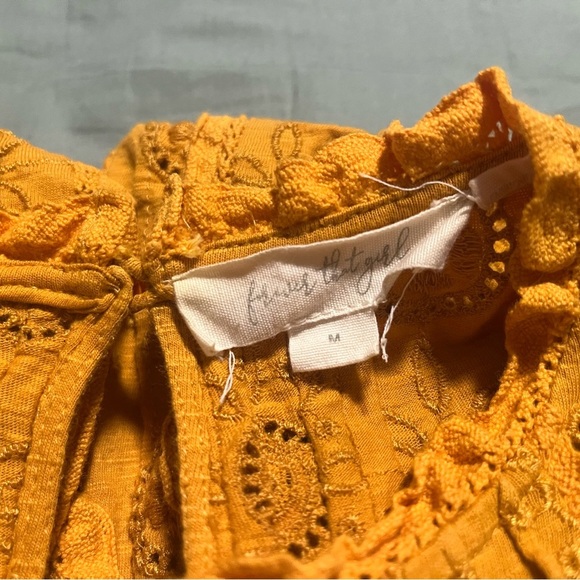 Anthropologie Forever That Girl Orange Ruffled Flutter Sleeve Blouse - Picture 3 of 3